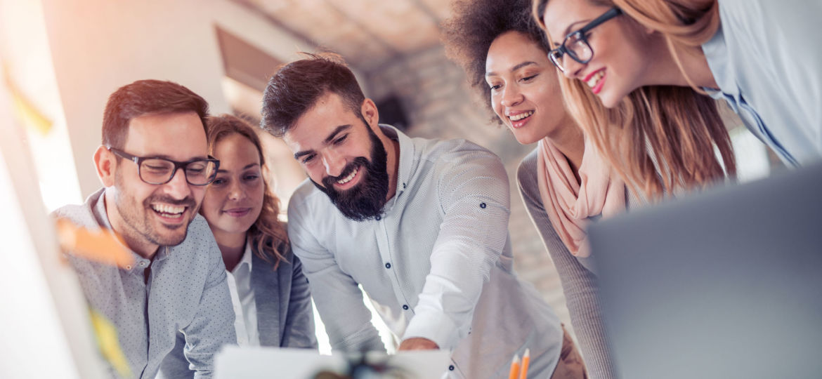 Young business people in modern office